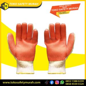 Sarung Tangan SAS Telapak Karet Paling Tebal Orange #Jual Alat Pelindung Diri APD Alat Keselamatan Kerja K3