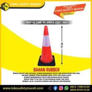 Traffic Cone Base Hitam Premium Tebal 75 cm Scotlight Single Putih #Jual Alat Pelindung Diri APD Alat Keselamatan Kerja K3