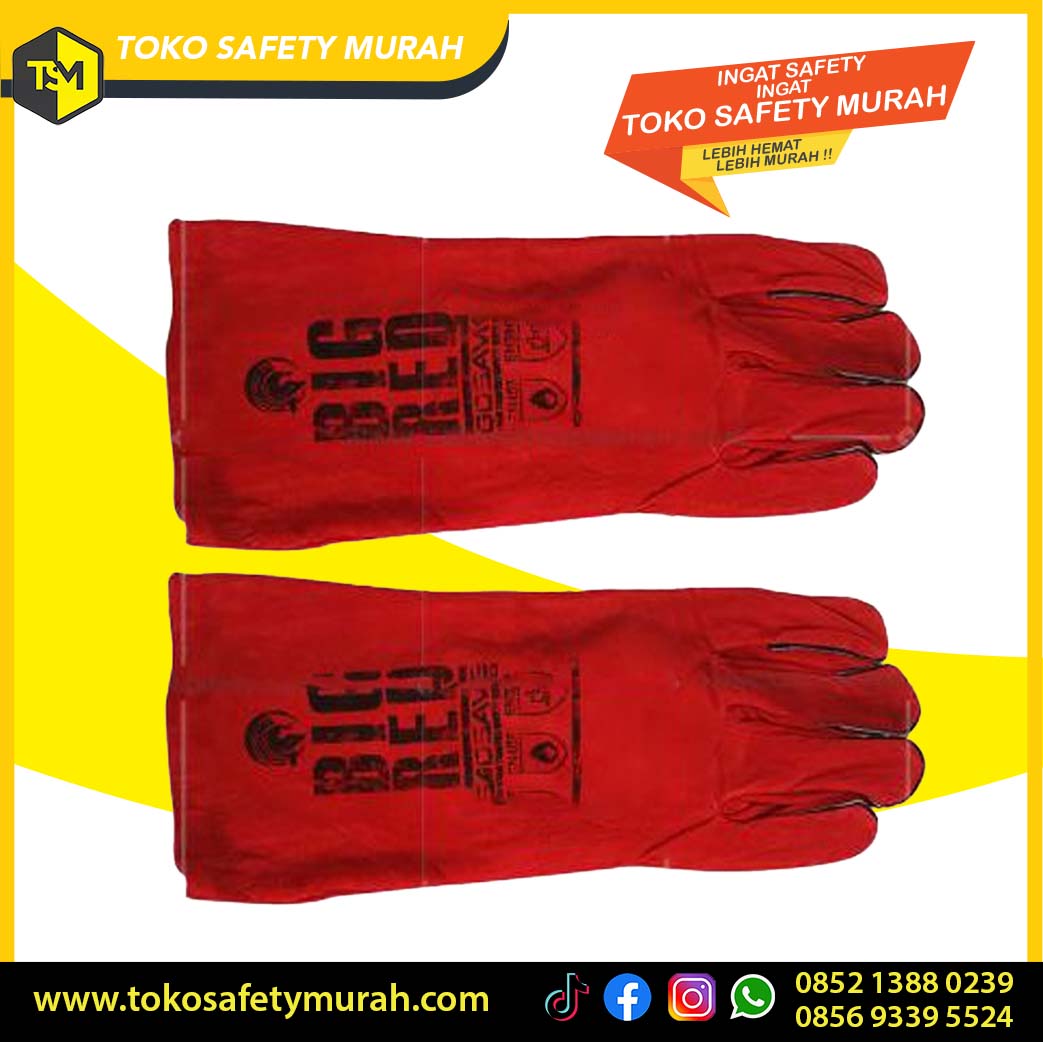 Sarung Tangan Las Merah Import Murah Eco Red Gosave #Jual Alat Pelindung Diri APD Alat Keselamatan Kerja K3 - Image 5
