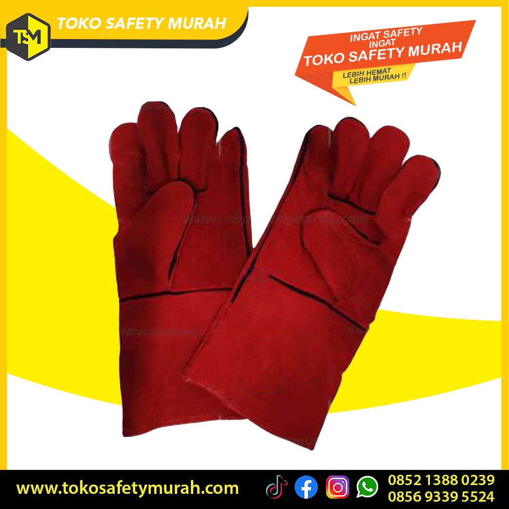 Sarung Tangan Las Merah Import Murah Eco Red Gosave #Jual Alat Pelindung Diri APD Alat Keselamatan Kerja K3 - Image 2