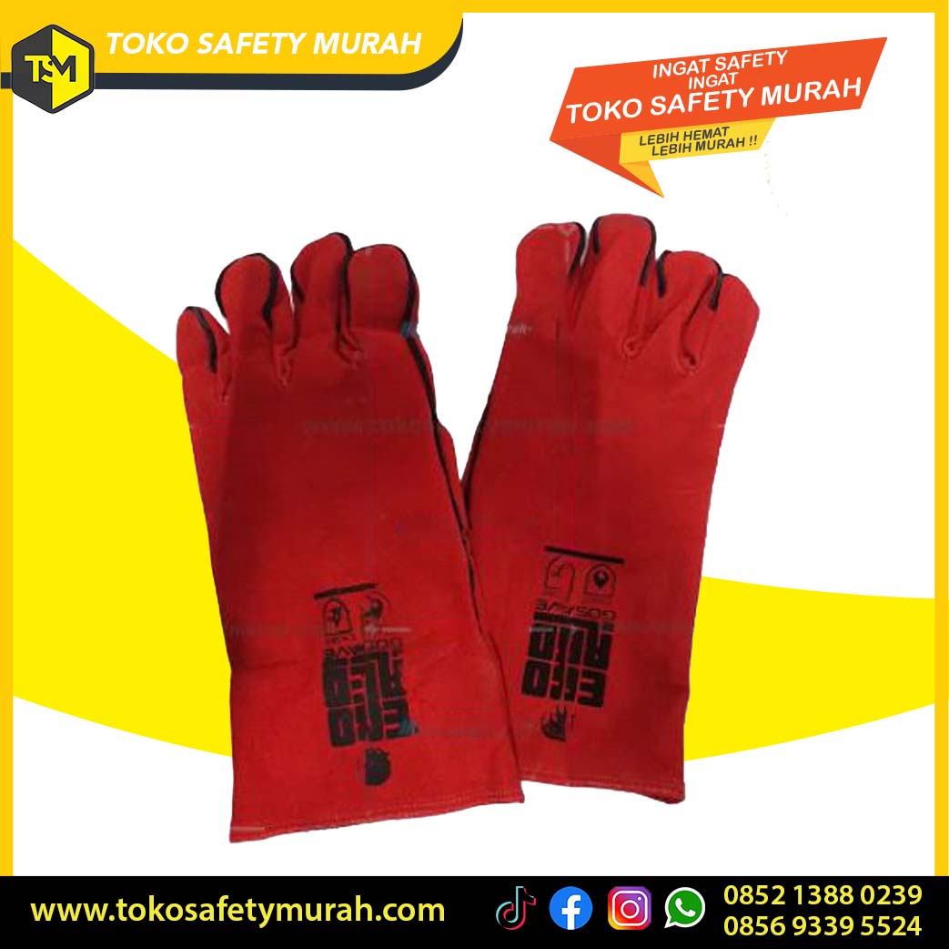 Sarung Tangan Las Merah Import Murah Eco Red Gosave #Jual Alat Pelindung Diri APD Alat Keselamatan Kerja K3