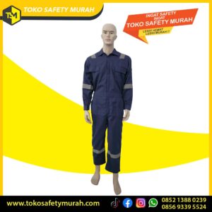 WEARPACK Terusan Safety DCM American Drill Biru Dongker L, XL TOP QUALITY #Jual Alat Pelindung Diri APD Alat Keselamatan Kerja K3