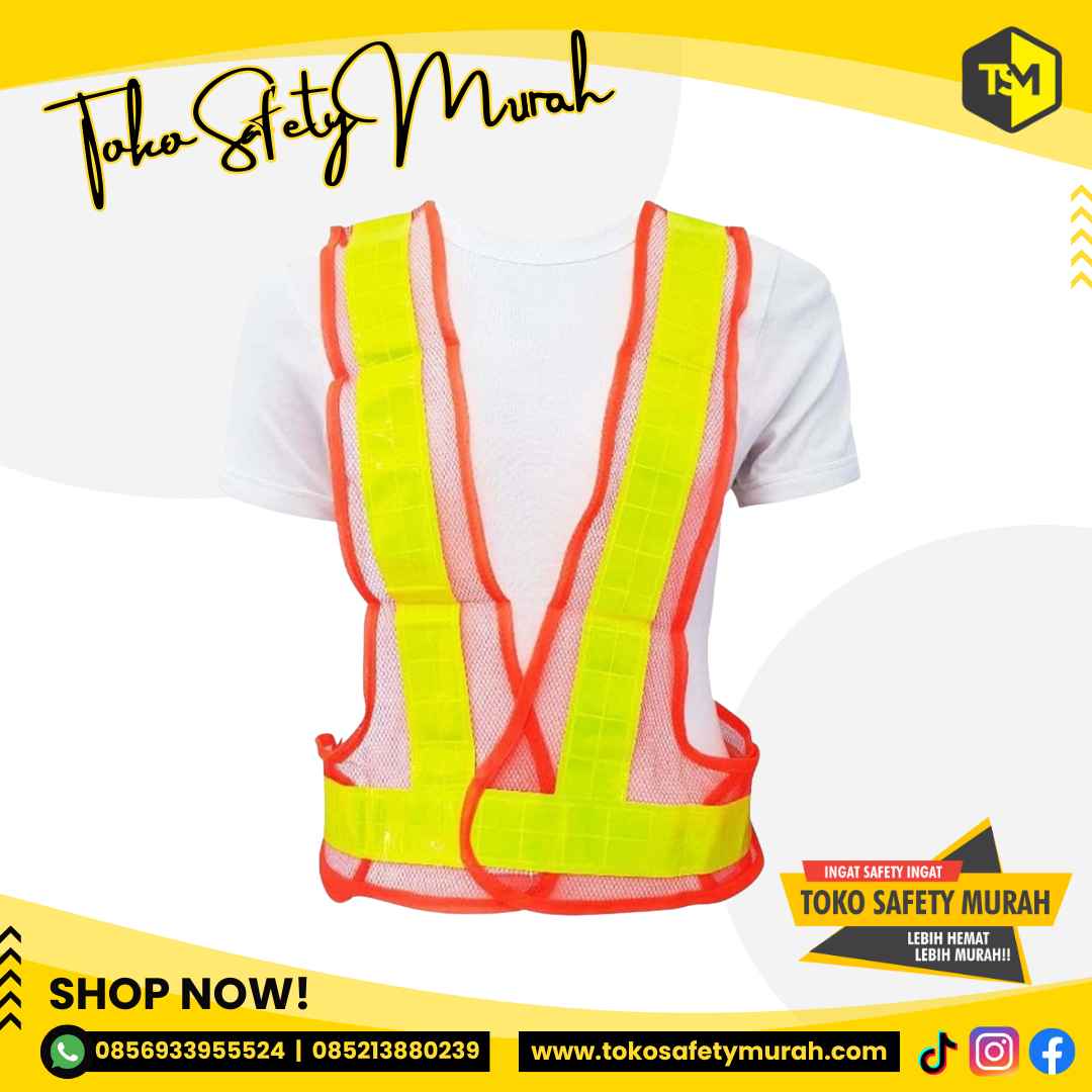 Rompi Jaring V Guard Orange Scotlight Kuning Safety Vest Jala / Baju Proyek #Jual Alat Pelindung Diri APD Alat Keselamatan Kerja K3