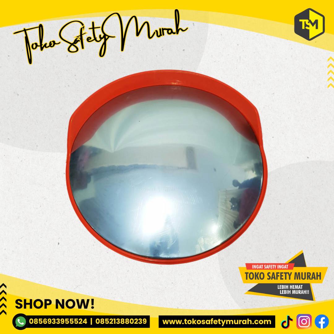 Convex Mirror 80cm Kaca Cermin Cembung Safety 80 cm Outdoor Simpang Jalan #Jual Alat Pelindung Diri APD Alat Keselamatan Kerja K3 - Image 2