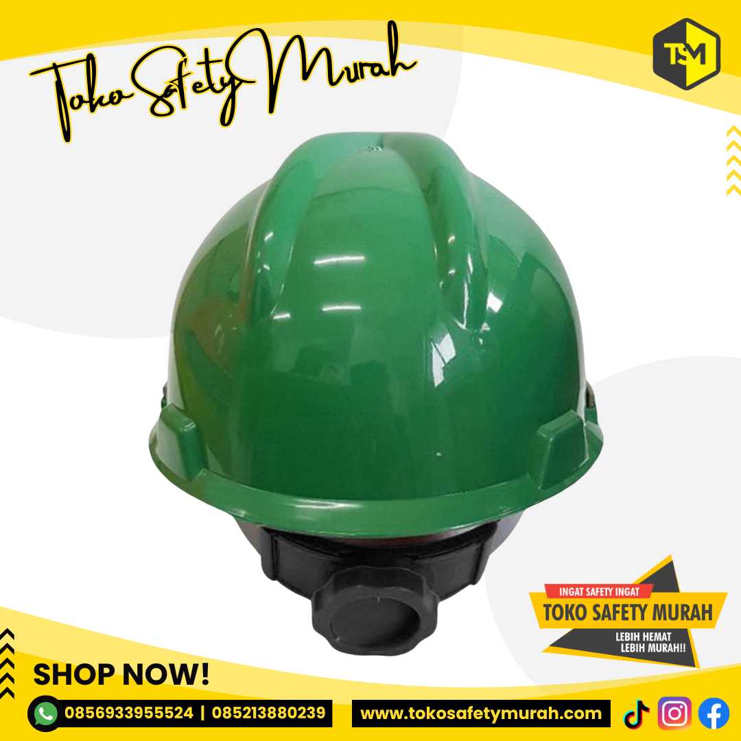 Helm Pengawas Lingkungan A3 Hijau + Inner Fastrack + Tali Dagu #Jual Alat Pelindung Diri APD Alat Keselamatan Kerja K3 - Image 4