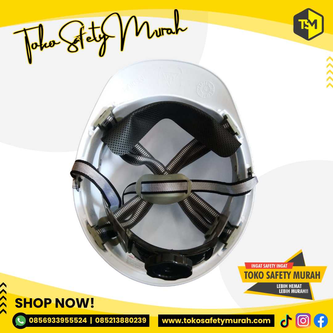 Helm Mandor Pengawas Manajer Insinyur Kerja Tukang Bangunan Proyek / Standar SNI AAA Putih + Fastrack + Tali Dagu #Jual Alat Pelindung Diri APD Alat Keselamatan Kerja K3 - Image 3