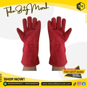 Sarung Tangan Las Kulit Merah14" Pelipid Kulit 14 inch Welding Gloves
