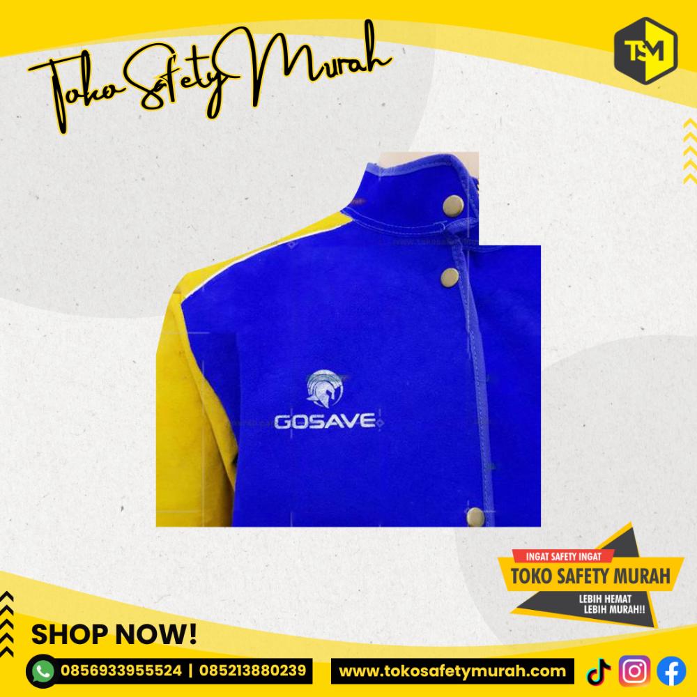 Baju Las Kulit ASLI GOSAVE / Welding Leather Jaket Las Tebal Safety #Jual Alat Pelindung Diri APD Alat Keselamatan Kerja K3 - Image 2