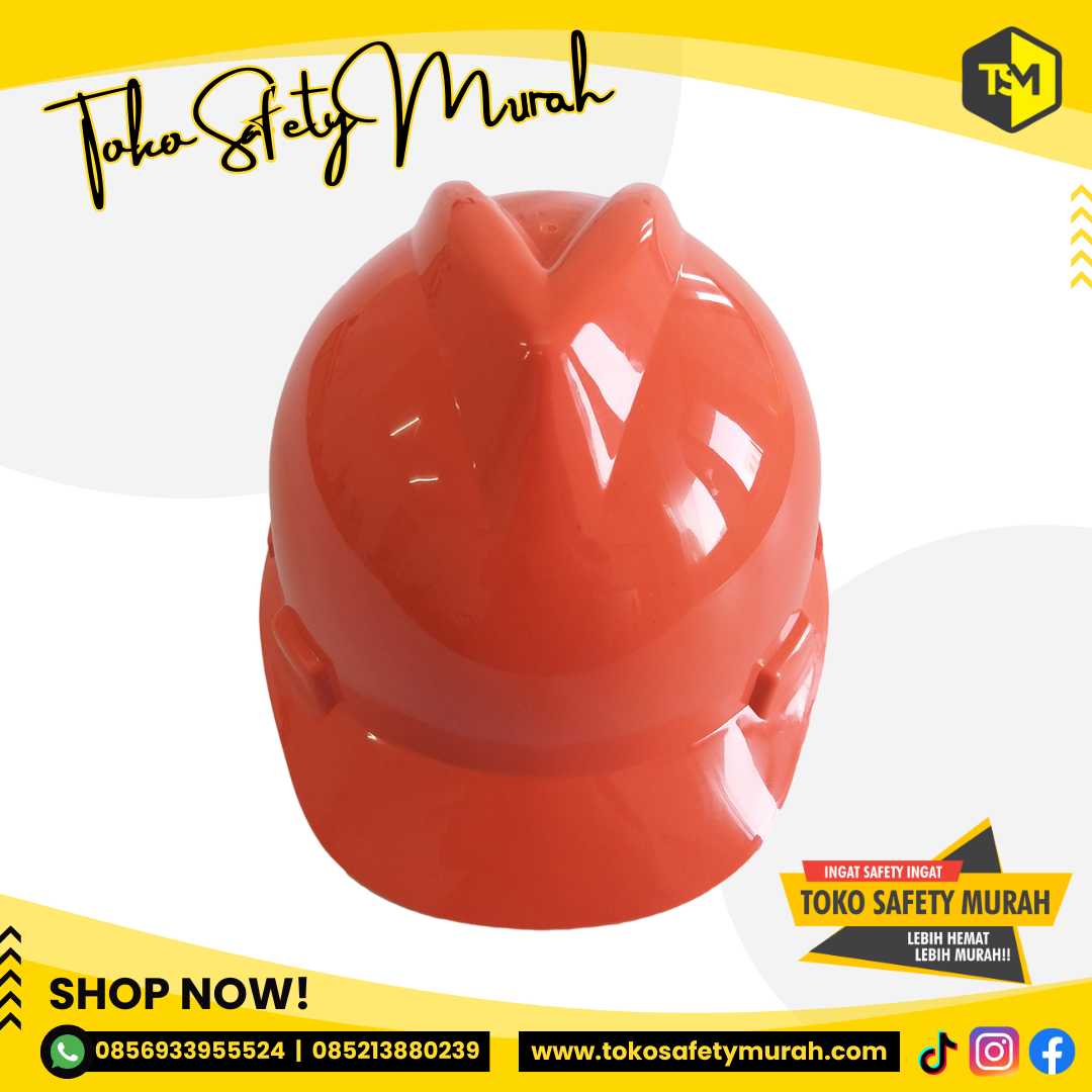 Safety Helmet Tamu Proyek Helm Kerja A3 Orange + Inner Fastrack + Tali Dagu #Jual Alat Pelindung Diri APD Alat Keselamatan Kerja K3 - Image 5