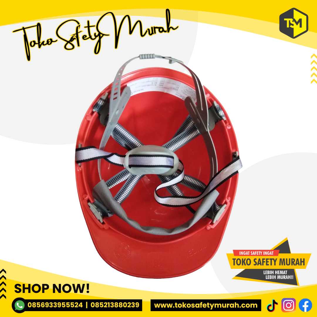 Helm Proyek V-Guard Safety SNI ISO 9001 K3 / FREE inner tali dagu / Merah #Jual Alat Pelindung Diri APD Alat Keselamatan Kerja K3 - Image 2