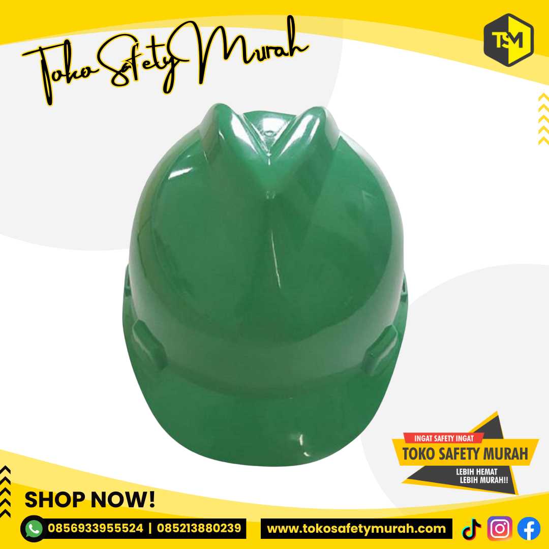 Helm Pengawas Lingkungan Keselamatan Kerja / Safety Helmet A3 Hijau Sarang Inner Biasa #Jual Alat Pelindung Diri APD Alat Keselamatan Kerja K3