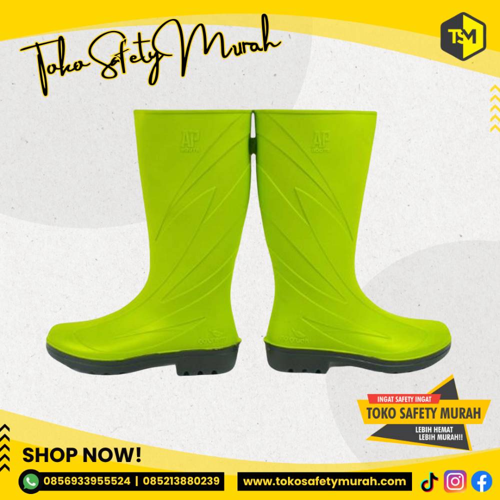 Sepatu Boot Tinggi AP Boots 2017 Warna Hijau Lemon Anti Air PVC Size 37-43 - Image 2