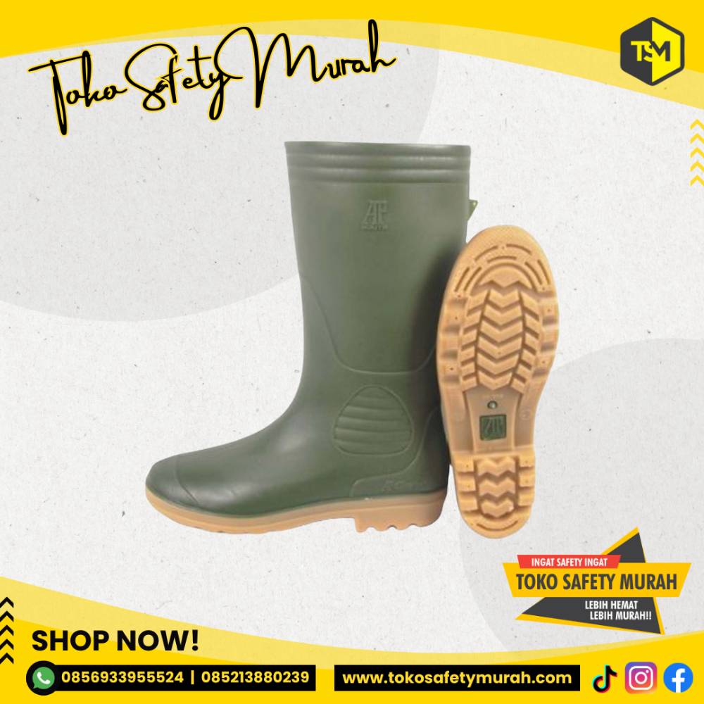 Sepatu Boot Karet Tinggi AP Boots 9506 Hijau Sepatu Boots Kerja Perkebunan Pertanian Peternakan