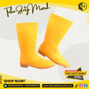 Sepatu Boot Tinggi Kuning Sepatu Boot Pria dan Wanita Sepatu Boot APD Kuning Ando Size 38-42