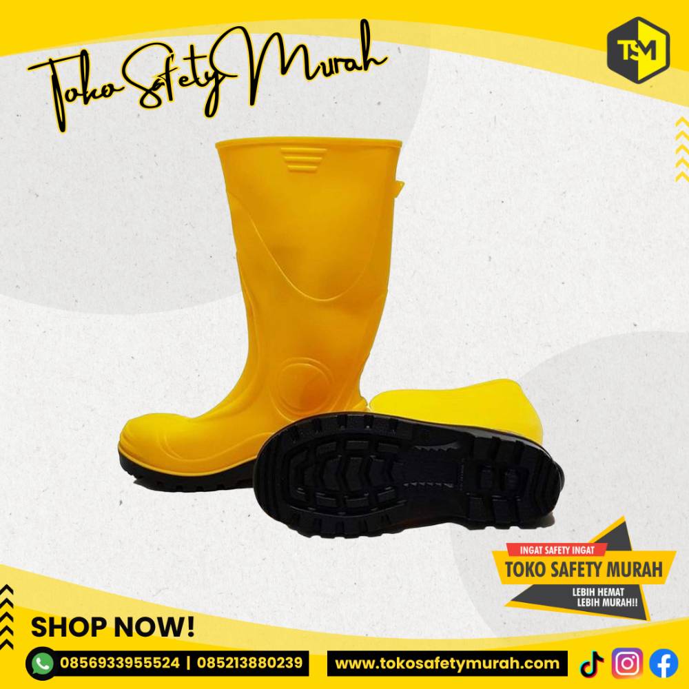 Sepatu Boot AP Safety S5 Toecap Steel Toe / AP Boots Original Toe Cap Ujung Bawah Besi / Size Besar 44-46 Kuning #Jual Alat Pelindung Diri APD Alat Keselamatan Kerja K3 - Image 3