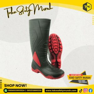 Sepatu Boot Tinggi PVC AP Boots Terra 3 Size 38-42 Merah
