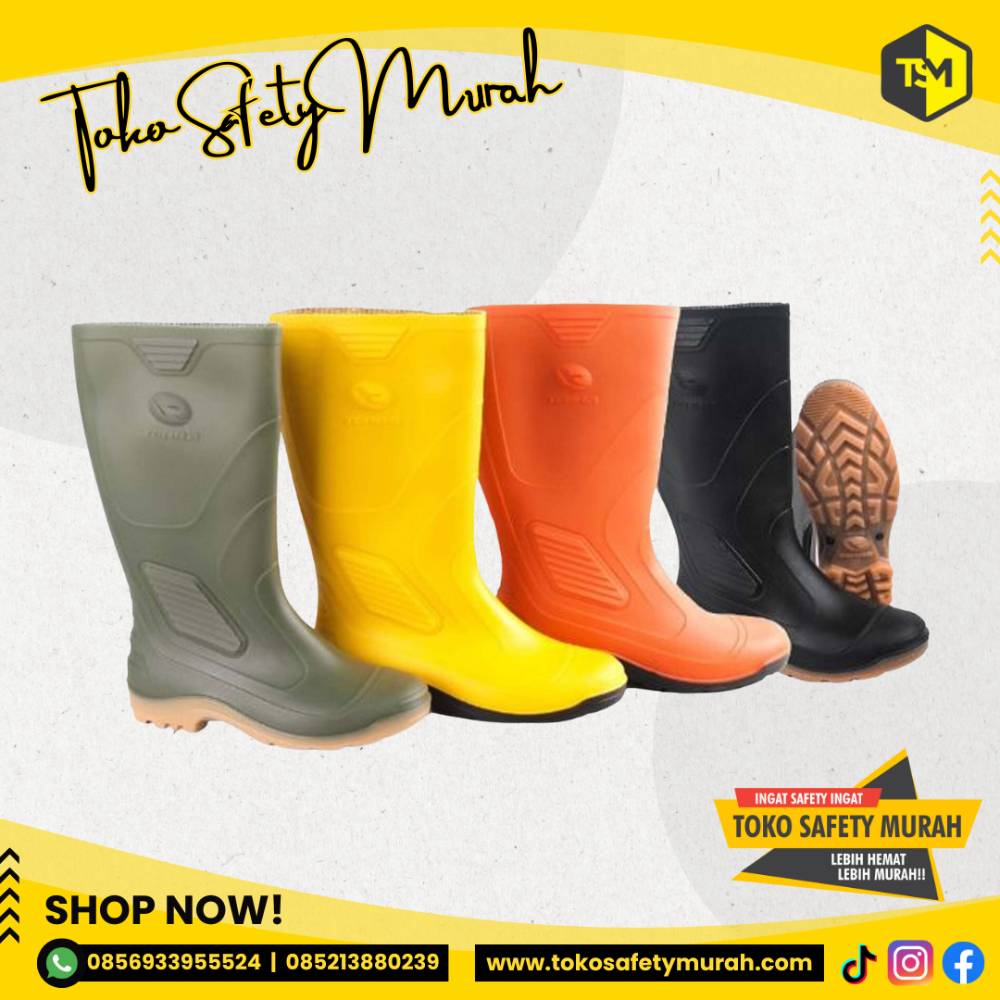 Sepatu Boot Karet PVC Tinggi Eco 3 Sepatu Kerja Proyek Perkebunan Pertanian Perikanan Size 39-43 - Image 3