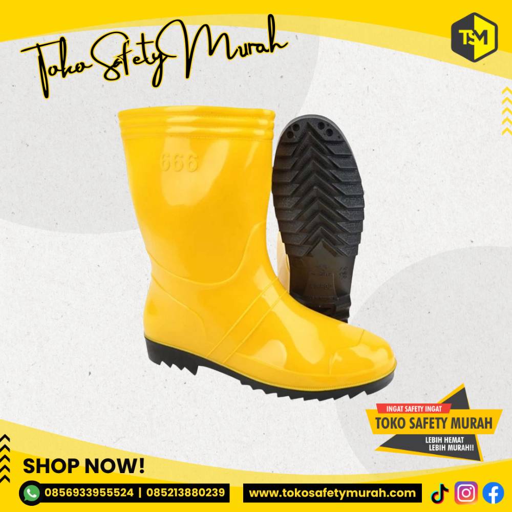 Sepatu Boots Pendek Sepatu Boot Anti Air Proyek Nyaman Murah Industri Pabrik