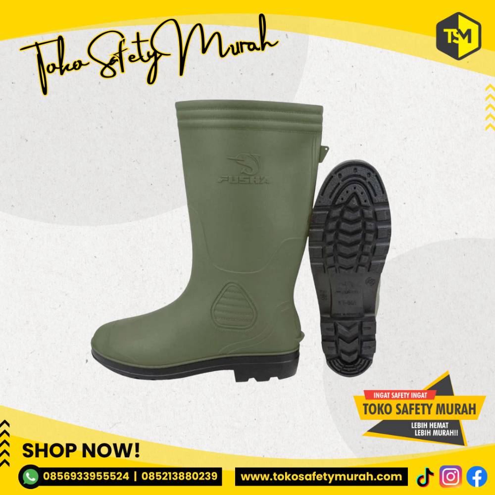 Sepatu Boots PVC Karet Anti Slip Tahan Air Nyaman Dipakai Size 38-44 - Image 4