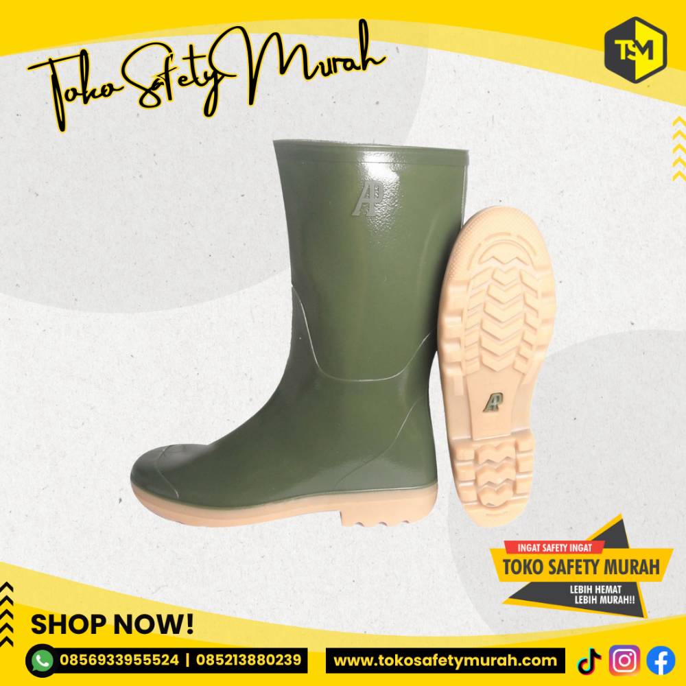 Sepatu Boot Karet Tinggi AP 9303 Sepatu Boots Jumbo Size 38-43 Warna Hijau - Image 3