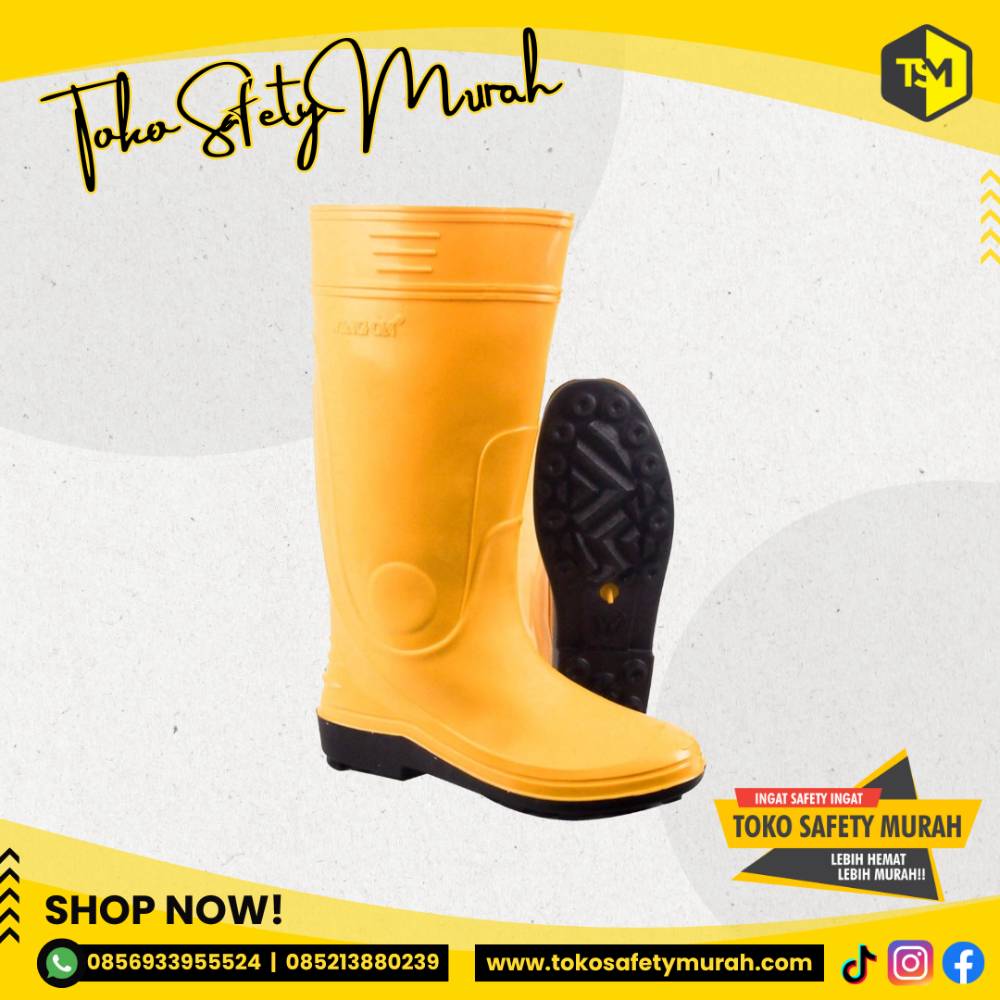 Sepatu Boot Wing On Karet Tinggi Kuning #Jual Alat Pelindung Diri APD Alat Keselamatan Kerja K3 - Image 3