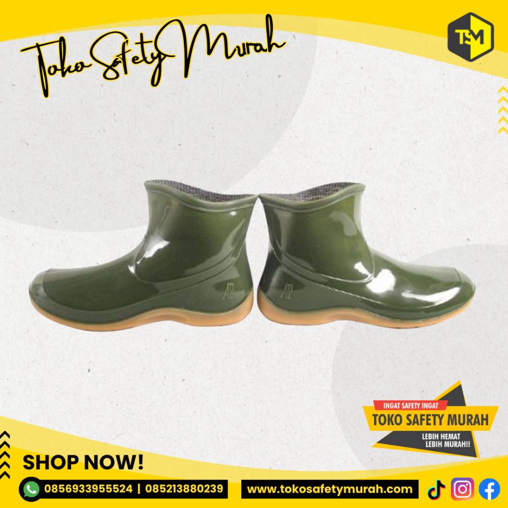 Sepatu Boot Pendek Wanita Sepatu AP Boots 2005 Hijau Glossy - Image 2