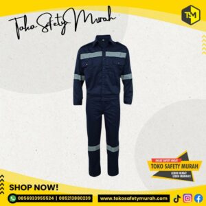 Wearpack Safety Pakaian Kerja Setelan Baju + Celana Size 4XL Biru Dongker / Biru Benhur / Merah / Orange