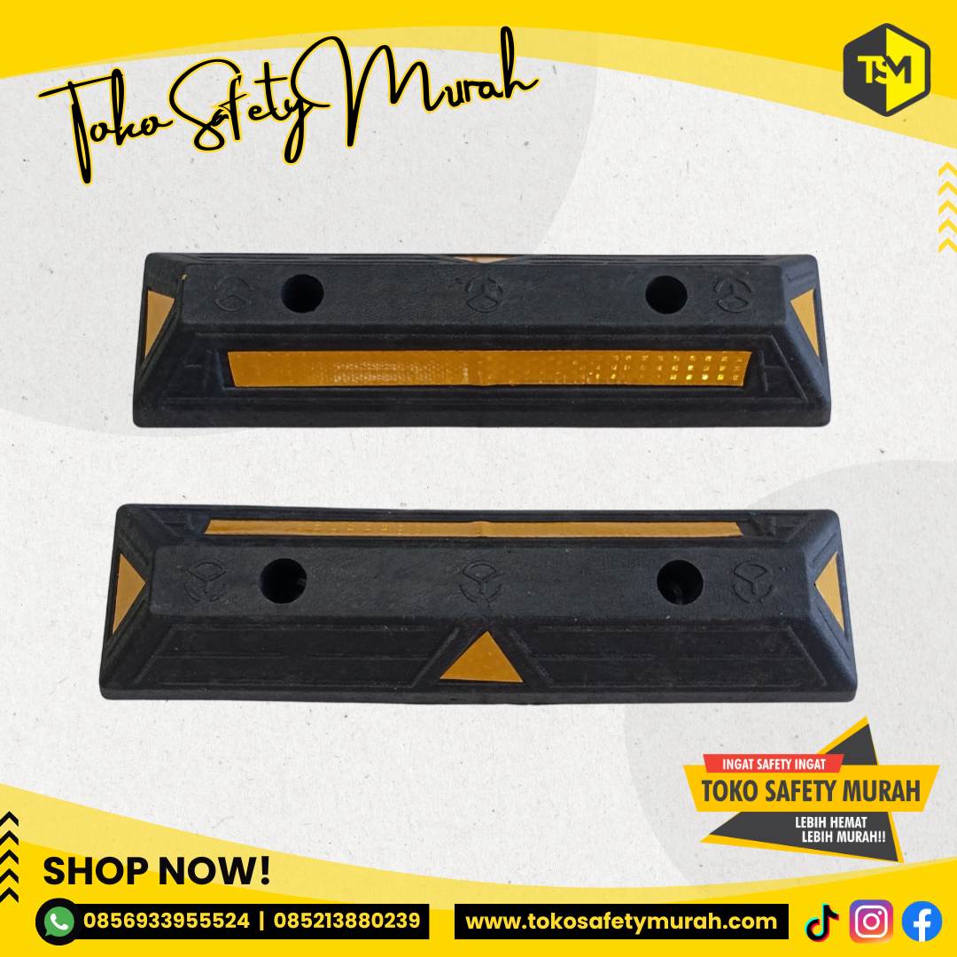 Wheel Stopper Car Stop Murah / Pengganjal Ban Roda Ganjalan Mobil Batas Parkir - Image 3