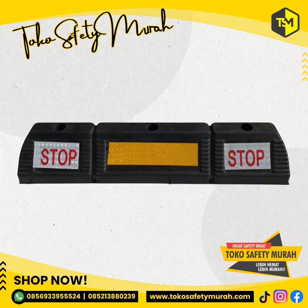 Wheel Stopper Rubber STOP / Karet Pengganjal Ban Mobil / Ganjal Roda Parkiran Garasi / Penahan ganjalan / Car Stop