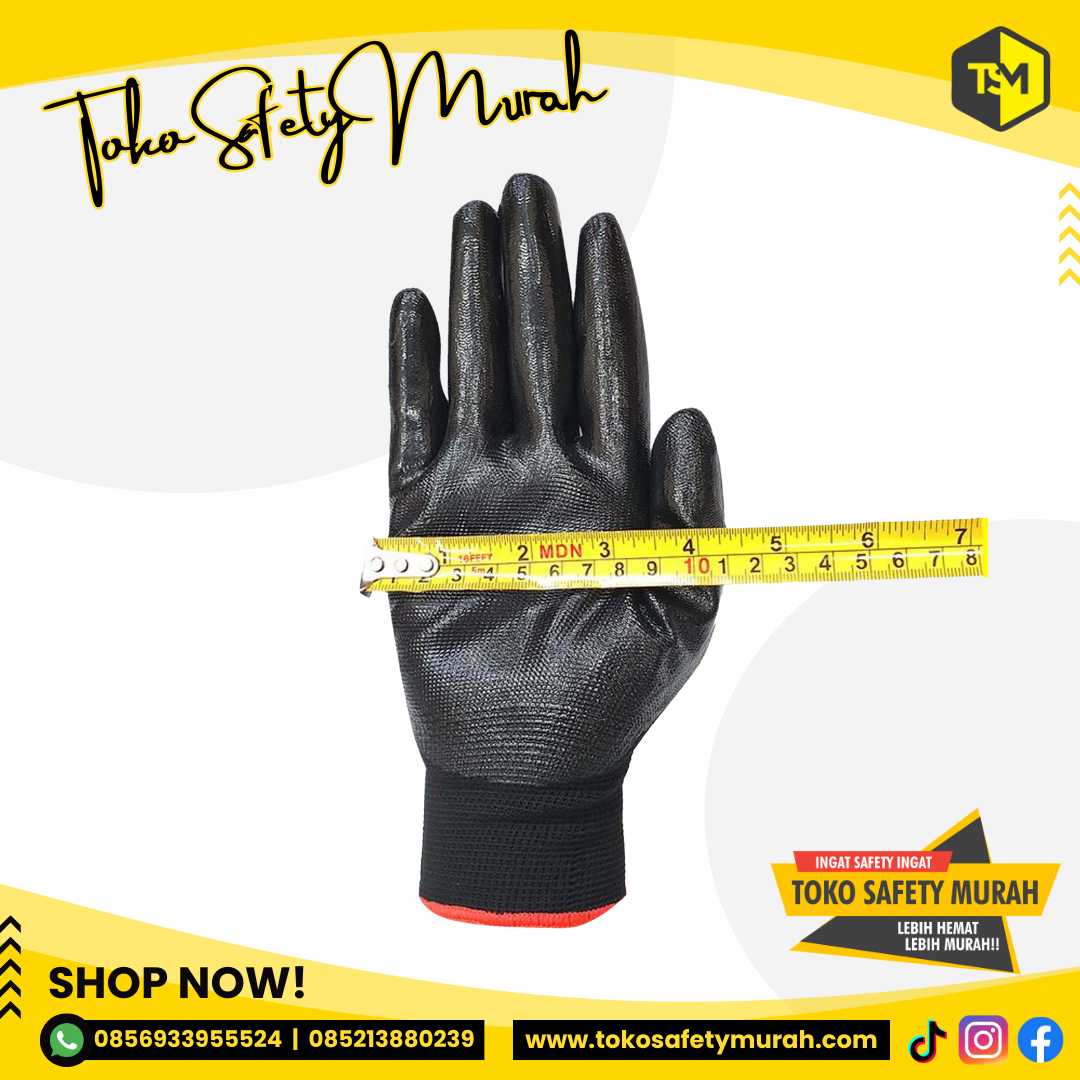 Sarung Tangan Kerja Anti Statis Palmfit PU Coated / Palm Fit Lapis Karet / Pelindung Tangan Safety Glove Mekanik Industri Proyek - Image 3