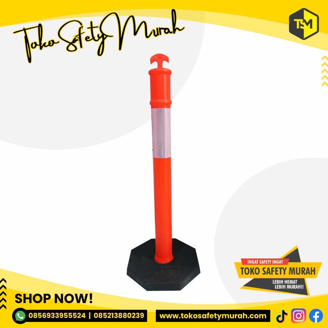 Stick Cone Alas Karet Rubber Single Scotlight Tiang Pembatas Jalan