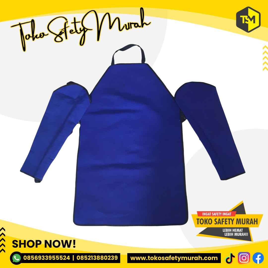Apron Las Set Pelindung Kulit Badan+Tangan / Seragam Baju Las Safety - Image 2