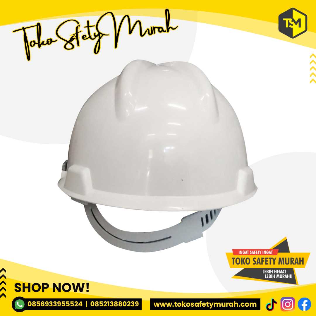Helm Mandor Pengawas Manajer Insinyur / Tukang Proyek Murah A3 Putih Inner Biasa #Jual Alat Pelindung Diri APD Alat Keselamatan Kerja K3 - Image 3