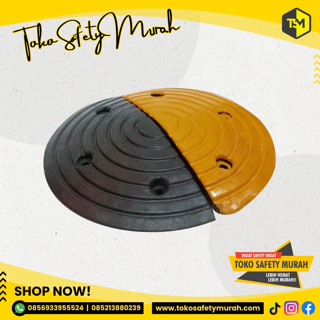 Speed Bump End Cap / Speedbumb End Cup Lebar Besar / Penutup Ujung Kepala Polisi Tidur Rubber Karet Padat Speed Bumb - Image 3