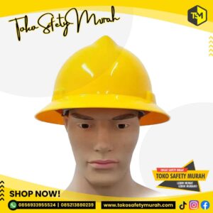 Helm Safety Proyek Full Brim MSA Lokal dan Inner Helm Biasa Kuning #Jual Alat Pelindung Diri APD Alat Keselamatan Kerja K3