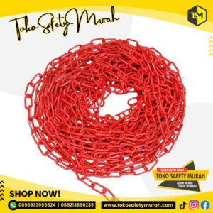 Tali Rantai Traffic Cone / Rante Safety Cone Kerucut Lalu Lintas PVC Tebal 6mm 25mtr #Jual Alat Pelindung Diri APD Alat Keselamatan Kerja K3
