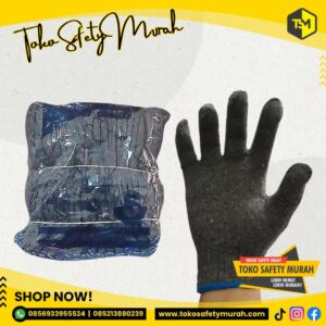 Sarung Tangan Abu 5 Benang Kain Rajut Safety Working Gloves Tukang Kerja Proyek Industri 5B (isi 12 pasang) Murah
