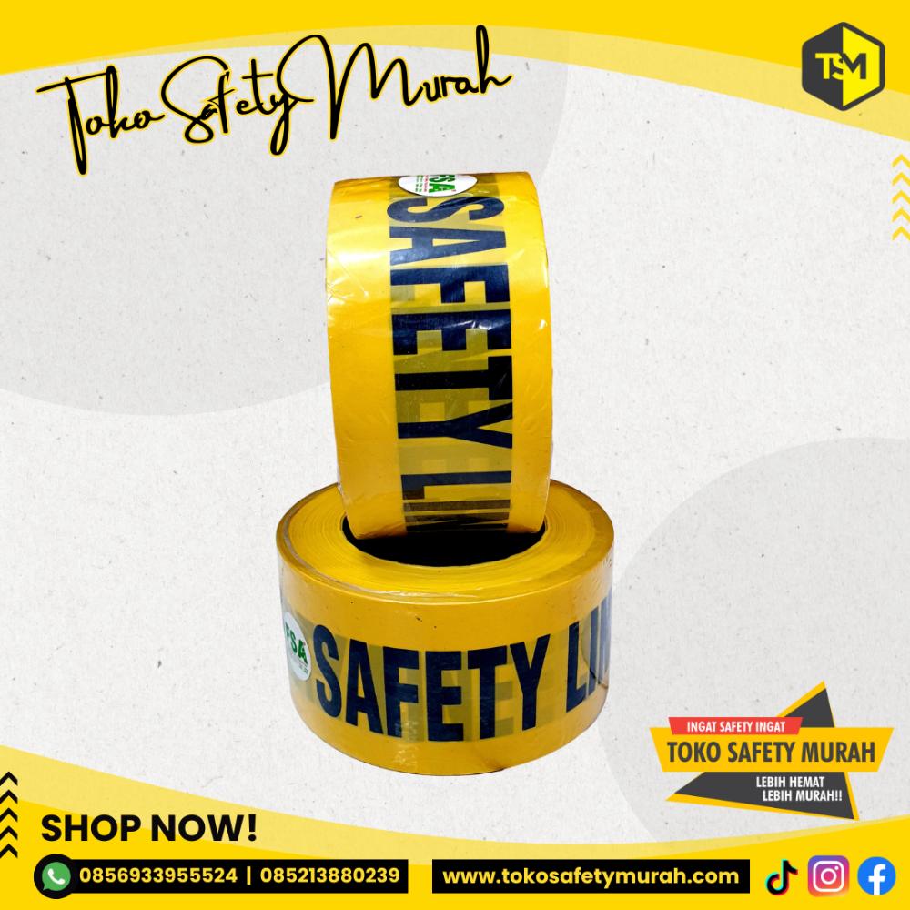 Garis Polisi Baricade Tulisan SAFETY LINE 3 inch 300 meter Police Line Barricade Tape Kuning Hitam Pembatas Jalan Galian Proyek - Image 7