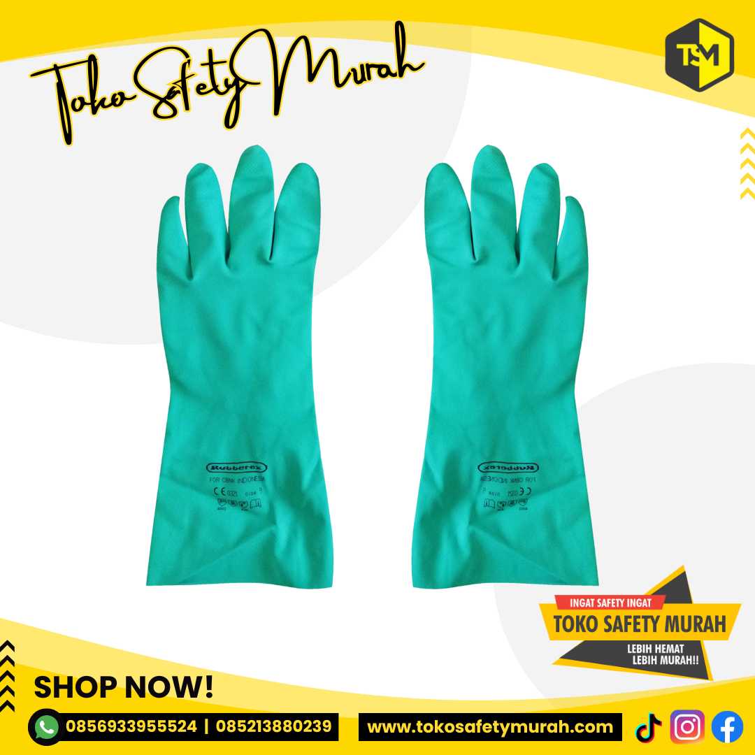Sarung Tangan Rubberex Karet Nitril Tahan Asam Kimia SuperNitrile RNF 15 Super Nitrile RNF15 Safety Gloves #Jual Alat Pelindung Diri APD Alat Keselamatan Kerja K3 - Image 3