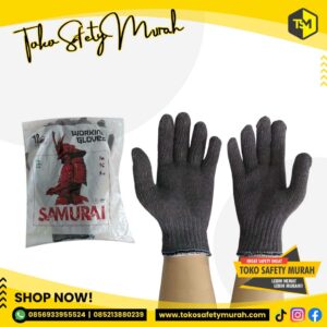 Sarung Tangan Kerja Kain Katun B5 Abu Rajut Benang 5 Safety Proyek Kerja