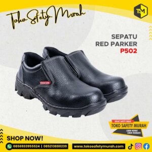Sepatu Kerja Safety Safety Boot Slop Tanpa Tali Red Parker P502 Size 36-43