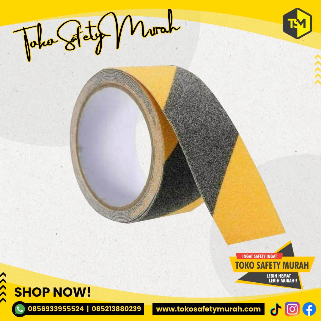 Anti Slip Tape Lakban Safety Anti Licin Kuning Hitam - Image 2