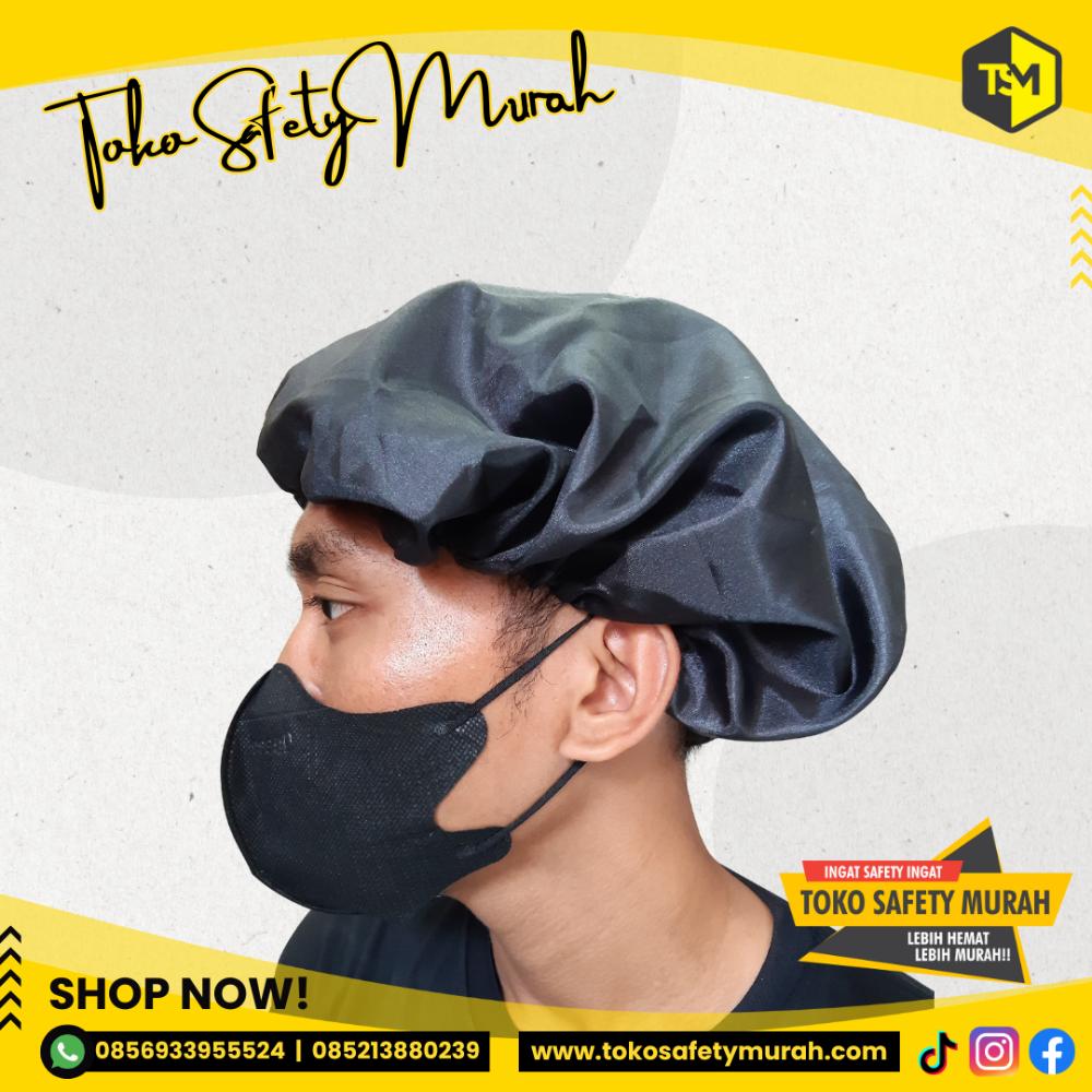 Tutupan Penutup Kepala Disposable Hair Caps Hair Net Hairnet - Hitam - Image 3