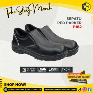 Sepatu Safety Slop Sepatu Kerja Red Parker P182 Size 44-45