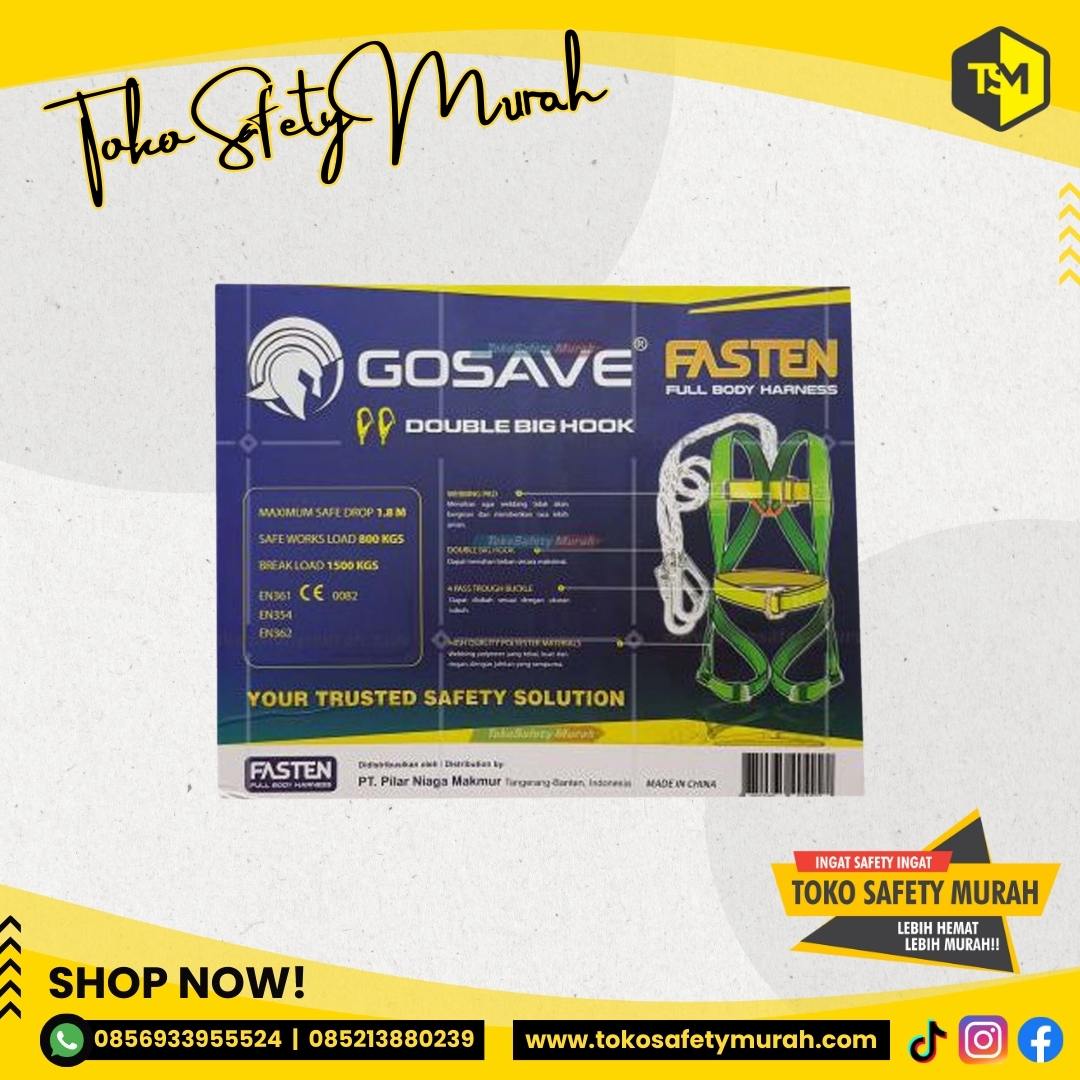 Full Body Harness FASTEN Double Big Hook Besar Gosave Tali Pengaman #Jual Alat Pelindung Diri APD Alat Keselamatan Kerja K3 - Image 5