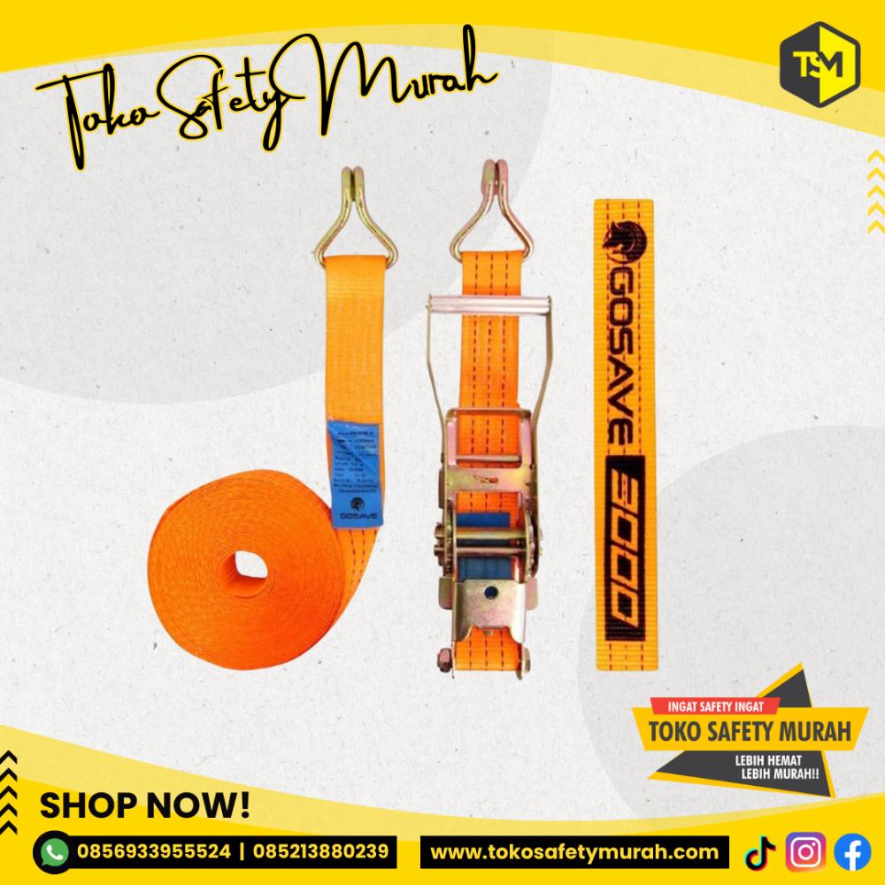 Webbing Cargo Lashing Belt Ratchet Tie Down Trackbelt Sabuk Tali Ikat Barang Mobil Truk Rachet 3 Ton x 12 meter Safety Tali Kuat Pengikat Barang#Jual Alat Pelindung Diri APD Alat Keselamatan Kerja K3 - Image 3