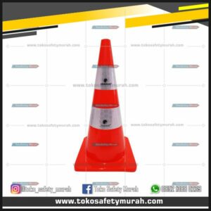 Traffic Cone Dasar Orange 70 Cm Double Scotlight Gosave #Jual Alat Pelindung Diri APD Alat Keselamatan Kerja K3