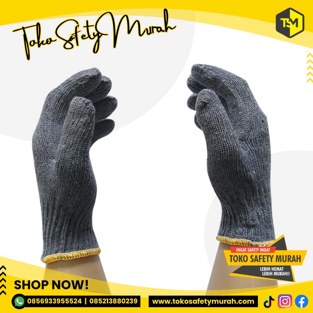 Sarung Tangan Kerja Rajut Benang 6 Abu Buldozer B6 #Jual Alat Pelindung Diri APD Alat Keselamatan Kerja K3 - Image 2