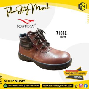 Sepatu Safety Cheetah 7106C Safety Shoes Original Warna Cokelat