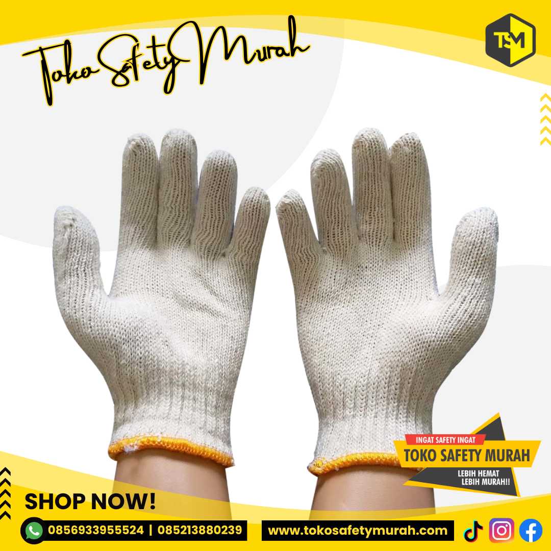 Sarung Tangan Kerja Rajut Benang 4 Tiger Murah Grosir Working Safety Gloves Proyek Industri #Jual Alat Pelindung Diri APD Alat Keselamatan Kerja K3 - Image 4
